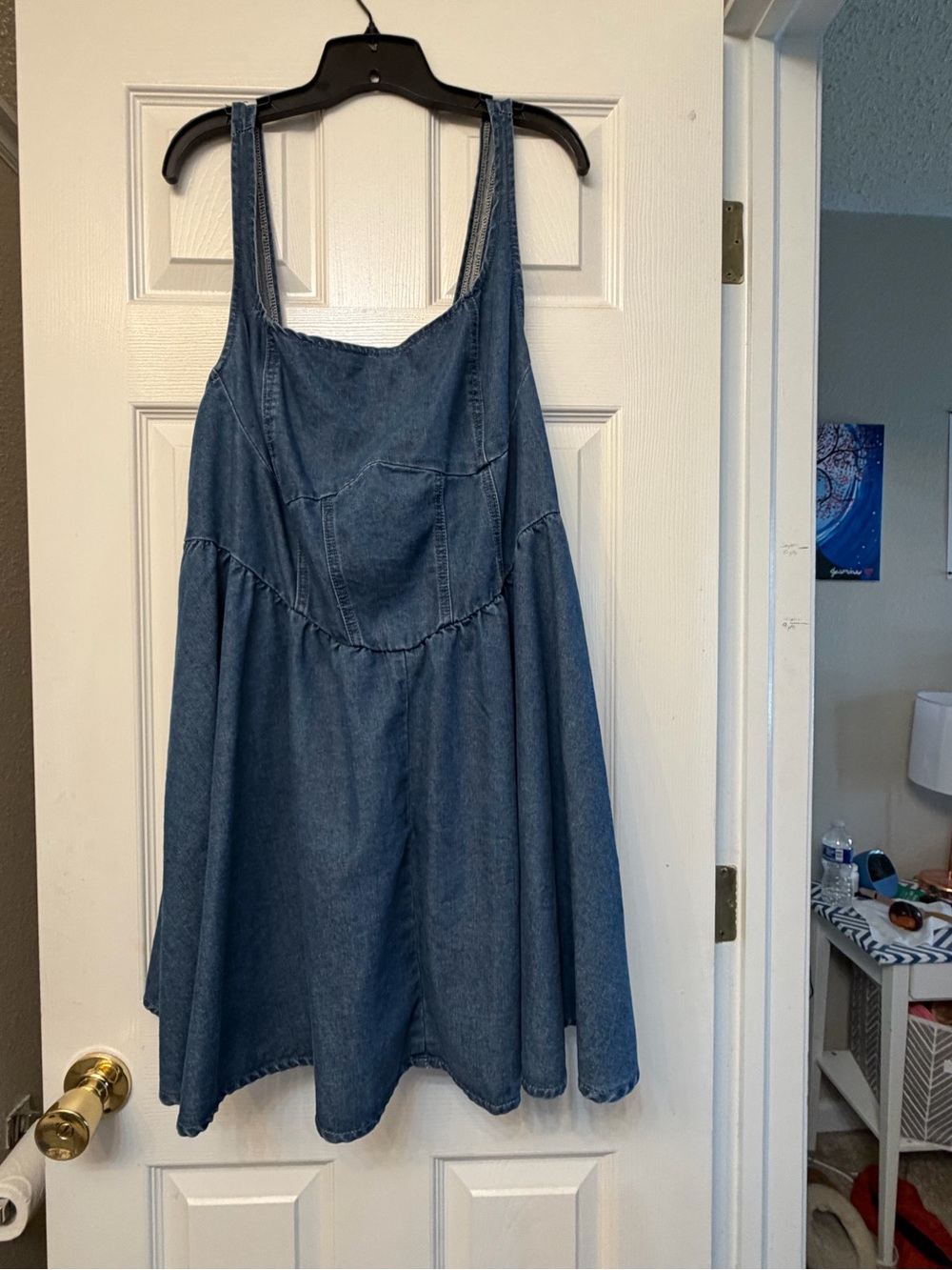 SHEIN Blue Denim A-Line Sundress